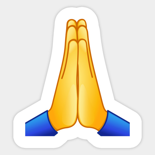 Folded hands emoji Emoji Sticker TeePublic